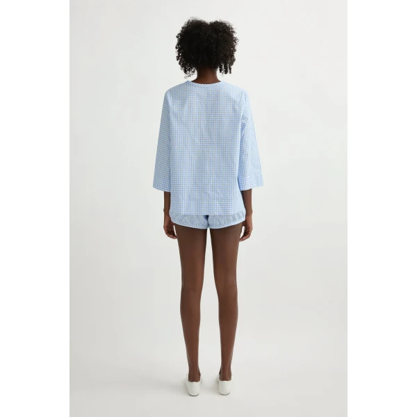 Posse Lila Blouse in Blue Gingham | Blouse | Coveti, view 5