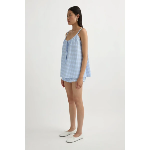Posse Lila Cami in Blue Gingham | Camisoles | Coveti, view 4
