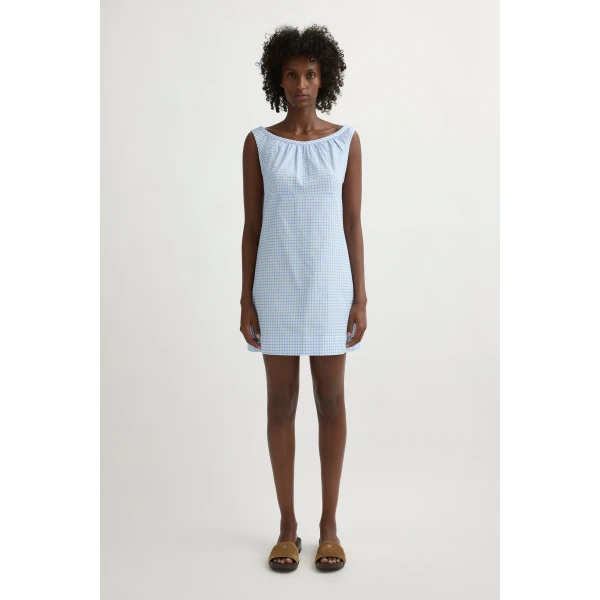 Posse Lila Dress in Blue Gingham | Midi Dresses | Coveti, view 2
