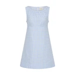 Posse Lila Dress in Blue Gingham | Midi Dresses | Coveti