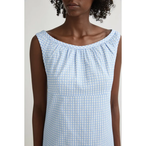 Posse Lila Dress in Blue Gingham | Midi Dresses | Coveti, view 3