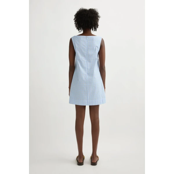 Posse Lila Dress in Blue Gingham | Midi Dresses | Coveti, view 5