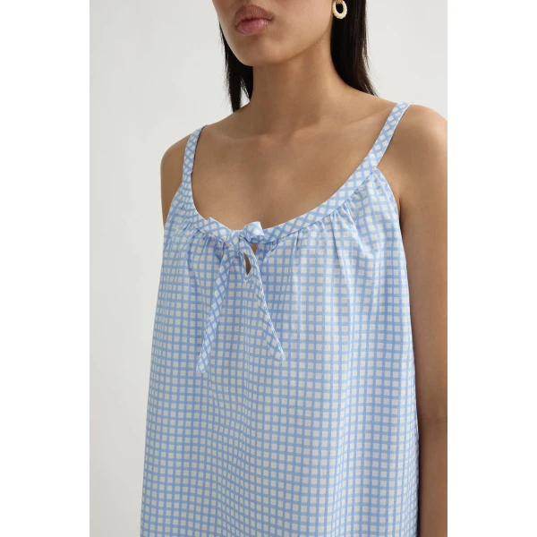 Posse Lila Mini Dress in Blue Gingham | Mini Dresses | Coveti, view 3