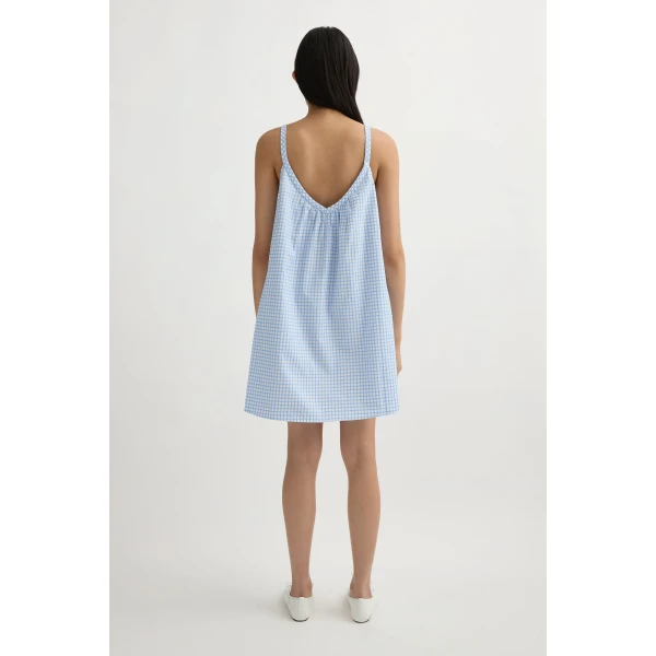 Posse Lila Mini Dress in Blue Gingham | Mini Dresses | Coveti, view 4