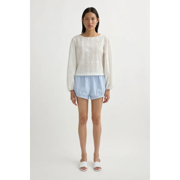 Posse Lila Short in Blue Gingham | Shorts | Coveti, view 2