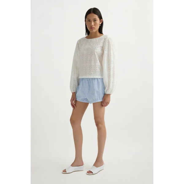 Posse Lila Short in Blue Gingham | Shorts | Coveti, view 4