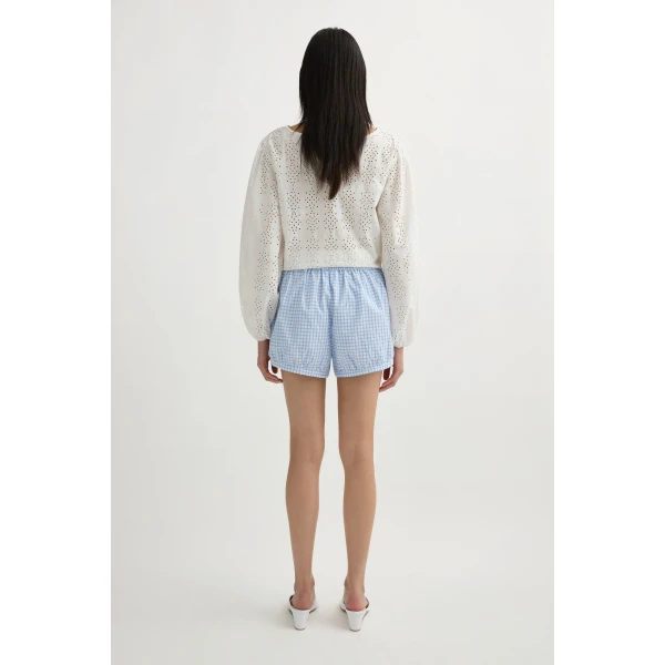 Posse Lila Short in Blue Gingham | Shorts | Coveti, view 5