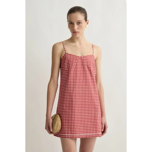 Posse Lindie Mini Dress in Rose Gingham | Mini Dresses | Coveti, view 2