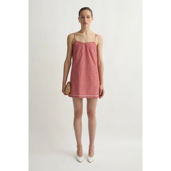 Posse Lindie Mini Dress in Rose Gingham | Mini Dresses | Coveti, view 4