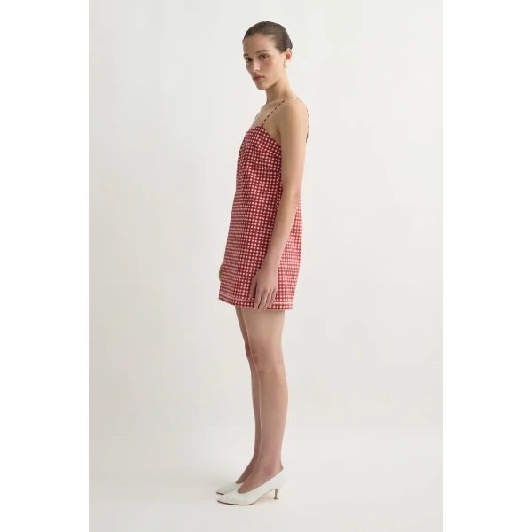 Posse Lindie Mini Dress in Rose Gingham | Mini Dresses | Coveti, view 5