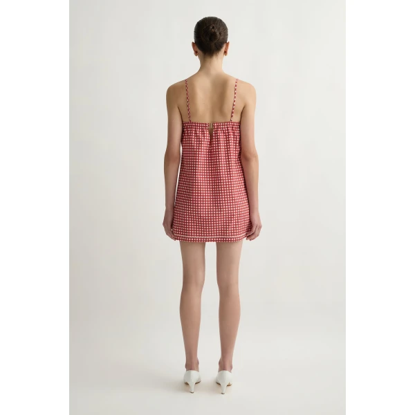 Posse Lindie Mini Dress in Rose Gingham | Mini Dresses | Coveti, view 6