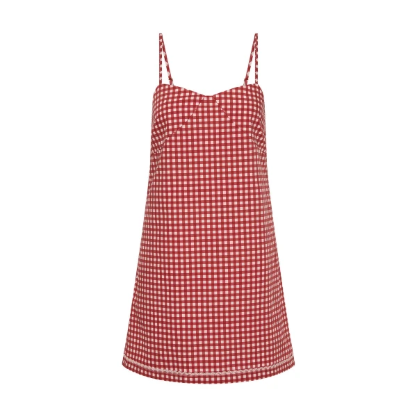 Lindie Mini Dress in Rose Gingham