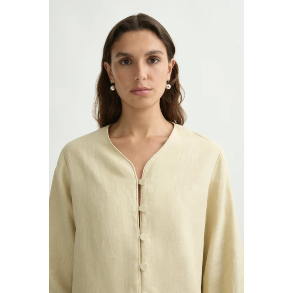 Posse Lucia Long Sleeve Blouse in Biscotti | Blouse | Coveti, view 5