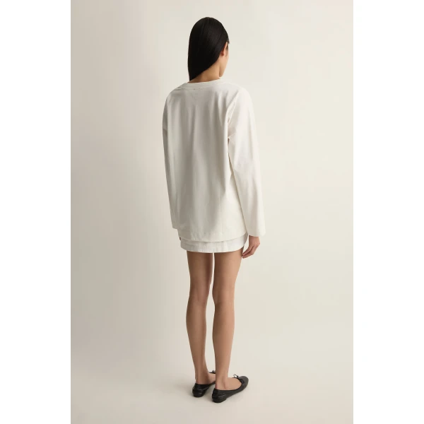 Posse Maeve Long Sleeve Top in Vintage White | Long Sleeve | Coveti, view 5