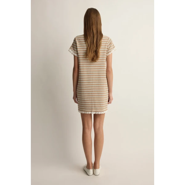 Posse Maeve Mini Dress in Toffee Stripe | Mini Dresses | Coveti, view 5