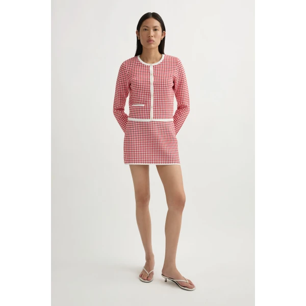 Posse Micah Cardigan in Red Gingham | Cardigan | Coveti, view 4