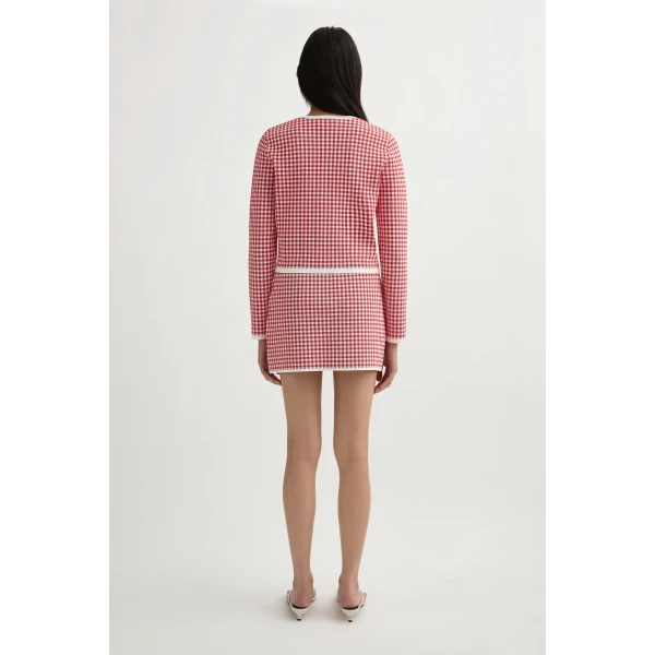 Posse Micah Cardigan in Red Gingham | Cardigan | Coveti, view 5