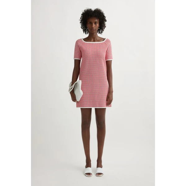 Posse Micah Dress in Red Gingham | Midi Dresses | Coveti, view 2