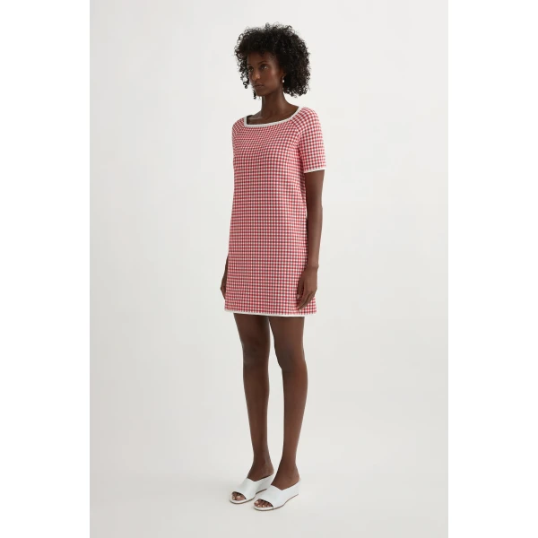 Posse Micah Dress in Red Gingham | Midi Dresses | Coveti, view 4