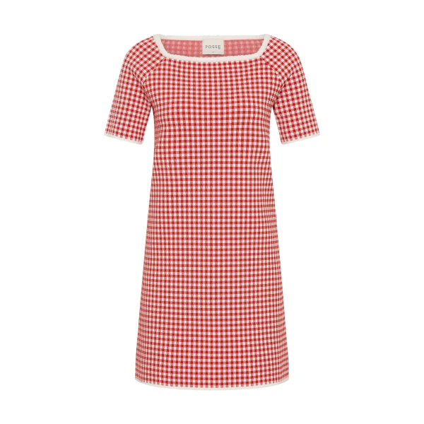 Posse Micah Dress in Red Gingham | Midi Dresses | Coveti