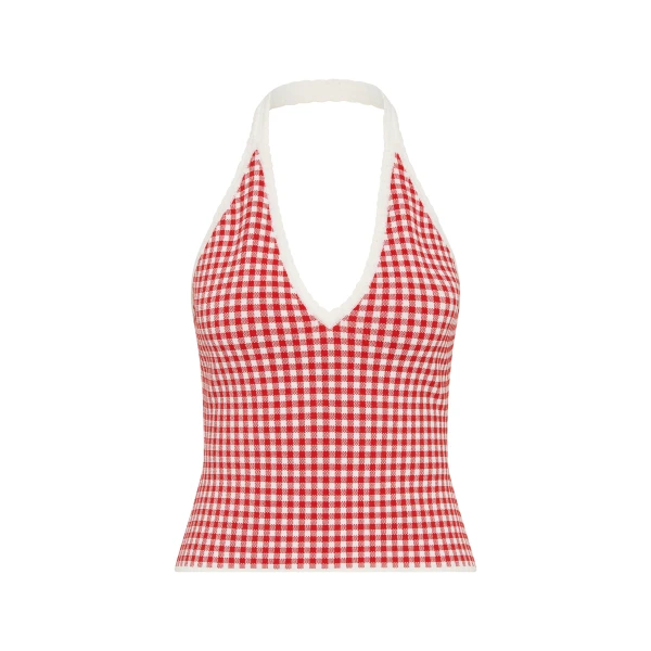 Posse Micah Halter Top in Red Gingham | Sleeveless | Coveti