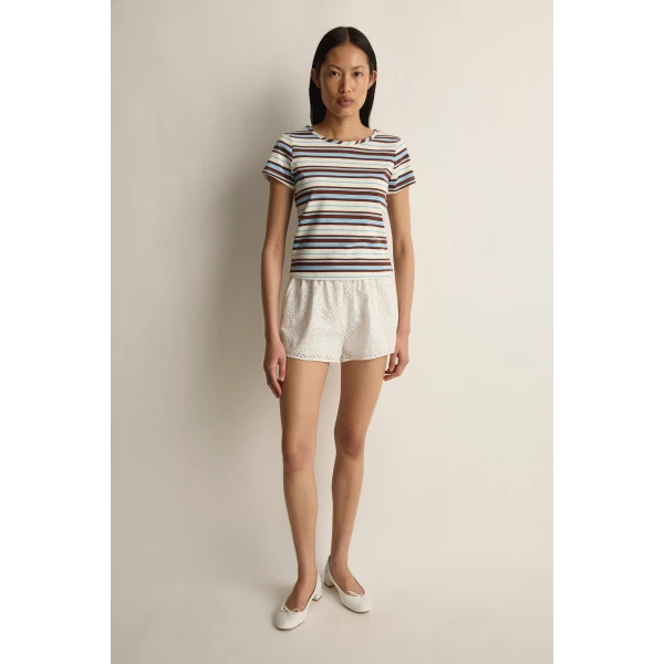 Posse Nadine Tee in Chocolate Multi Stripe | T-shirts | Coveti, view 3