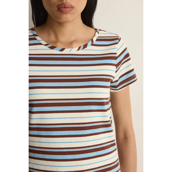 Posse Nadine Tee in Chocolate Multi Stripe | T-shirts | Coveti, view 5