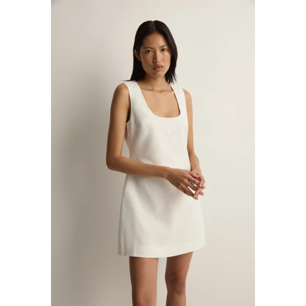 Posse Odette Mini Dress in Cream | Mini Dresses | Coveti, view 2