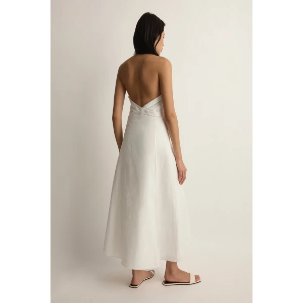 Posse Odette Wrap Dress in Cream | Midi Dresses | Coveti, view 4