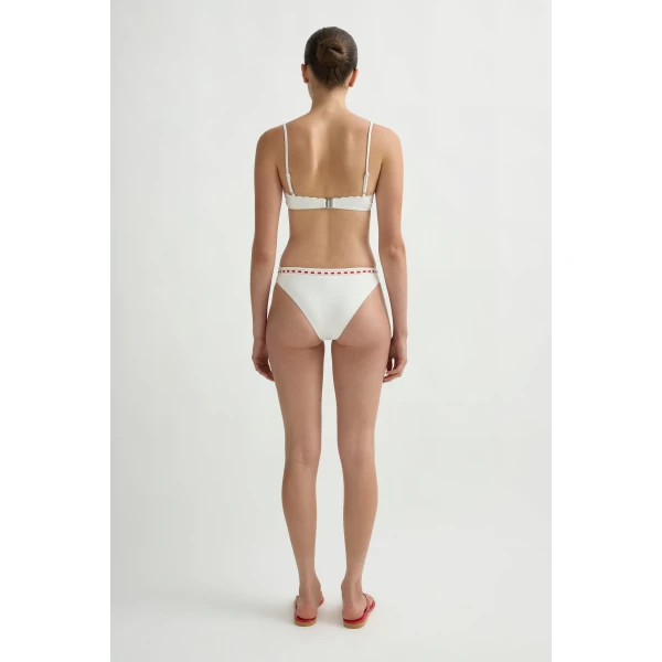 Posse Pia Bottom in Vintage White Red | Bikini | Coveti, view 5