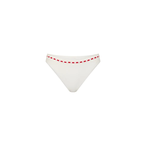 Posse Pia Bottom in Vintage White Red | Bikini | Coveti