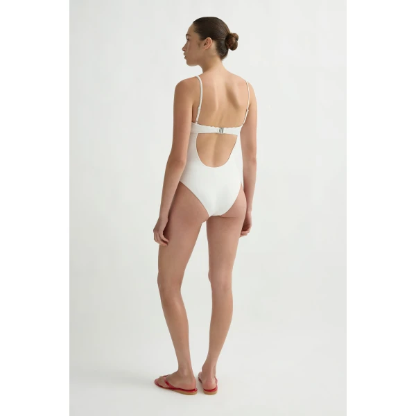 Posse Pia One Piece in Vintage White Red | Swimsuits | Coveti, view 5