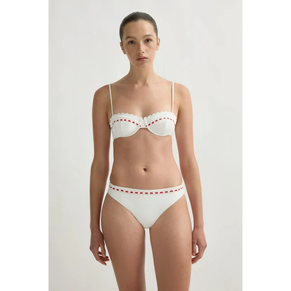 Posse Pia Top in Vintage White Red | Bikini | Coveti, view 2