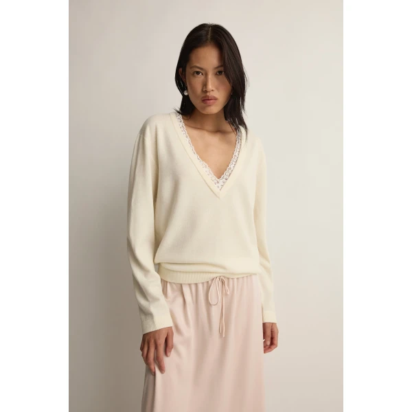 Posse Primrose Sweater in Cloud | Sweaters | Coveti, view 2