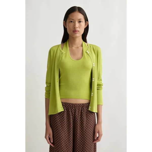 Posse Rae Cardigan in Chartreuse | Cardigan | Coveti, view 3