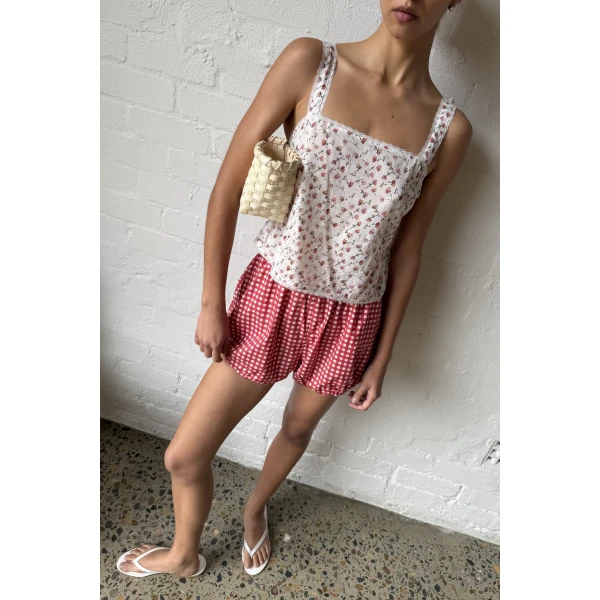Posse Rosie Short in Rose Gingham | Shorts | Coveti, view 3