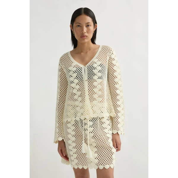 Posse Saskia Cardigan in Ivory | Cardigan | Coveti, view 2