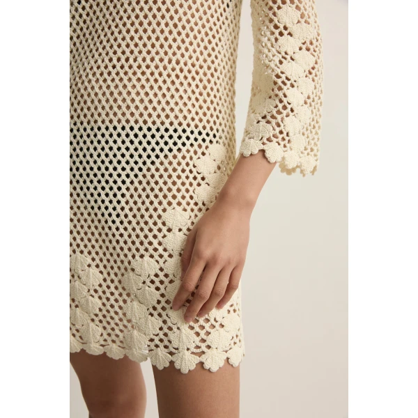 Posse Saskia Dress in Ivory | Midi Dresses | Coveti, view 3