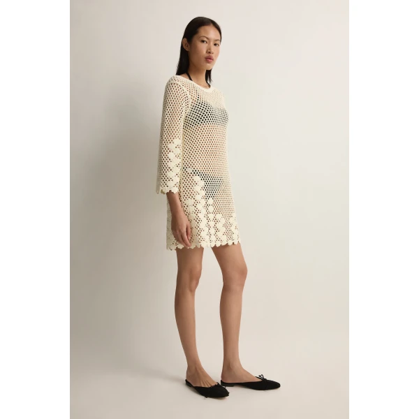 Posse Saskia Dress in Ivory | Midi Dresses | Coveti, view 4