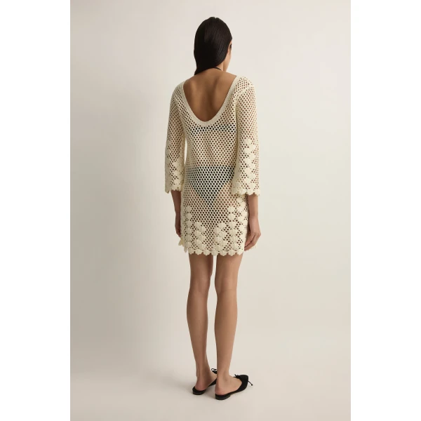 Posse Saskia Dress in Ivory | Midi Dresses | Coveti, view 5