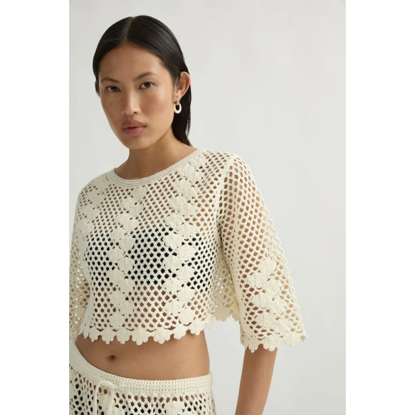 Posse Saskia Top in Ivory | Tops | Coveti, view 2
