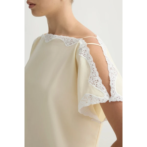 Posse Tabitha Dress in Buttermilk | Midi Dresses | Coveti, view 3
