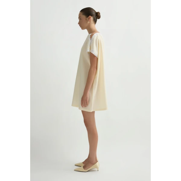 Posse Tabitha Dress in Buttermilk | Midi Dresses | Coveti, view 4