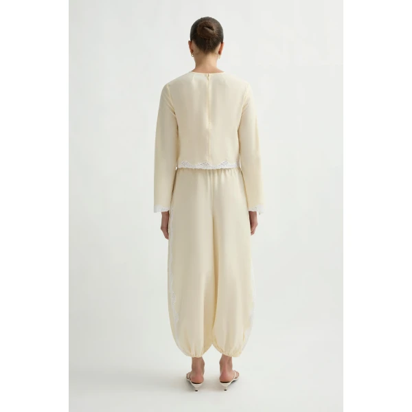 Posse Tabitha Long Sleeve Blouse in Buttermilk | Blouse | Coveti, view 5