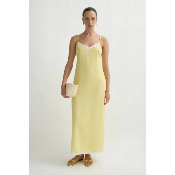 Posse Tabitha Slip Dress in Passion Fruit | Maxi Dresses | Coveti, view 2
