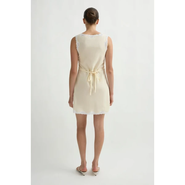 Posse Tabitha Slip Mini Dress in Buttermilk | Mini Dresses | Coveti, view 5