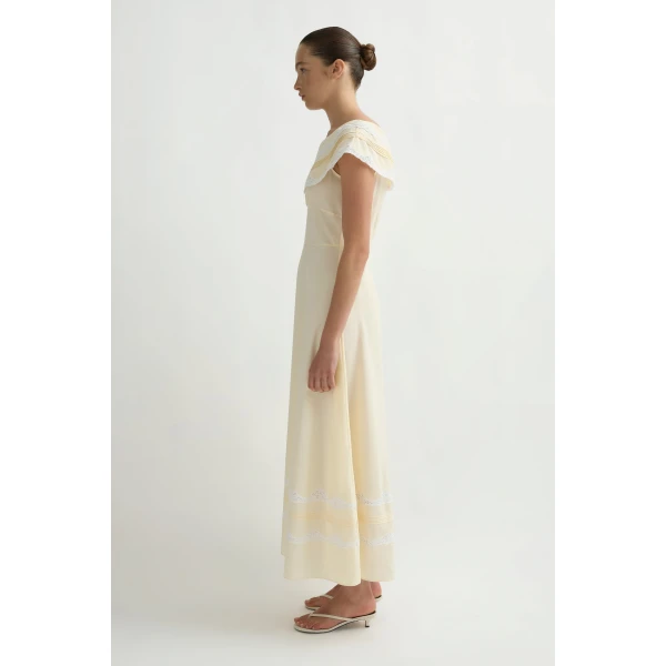 Posse Tabitha Sundress in Buttermilk | Midi Dresses | Coveti, view 3