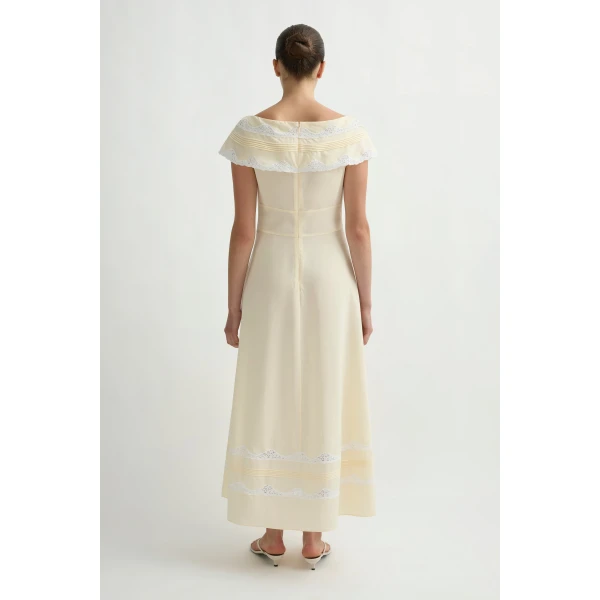 Posse Tabitha Sundress in Buttermilk | Midi Dresses | Coveti, view 4