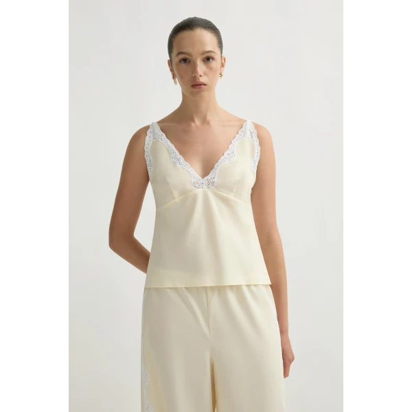 Posse Tabitha Top in Buttermilk | Tops | Coveti, view 2
