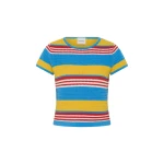 Posse Tammy Baby Tee in Blue Multistripe | T-shirts | Coveti